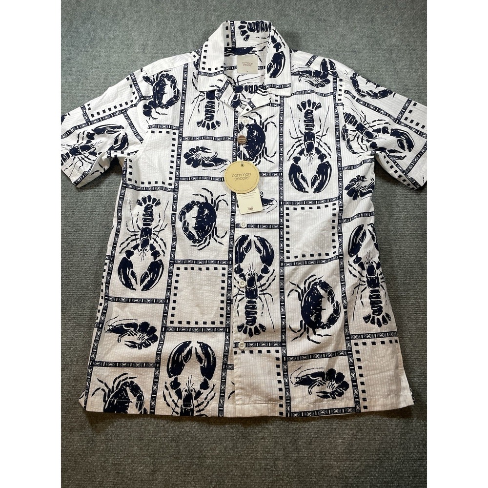Common People Lobster SS Seersucker Shirt M